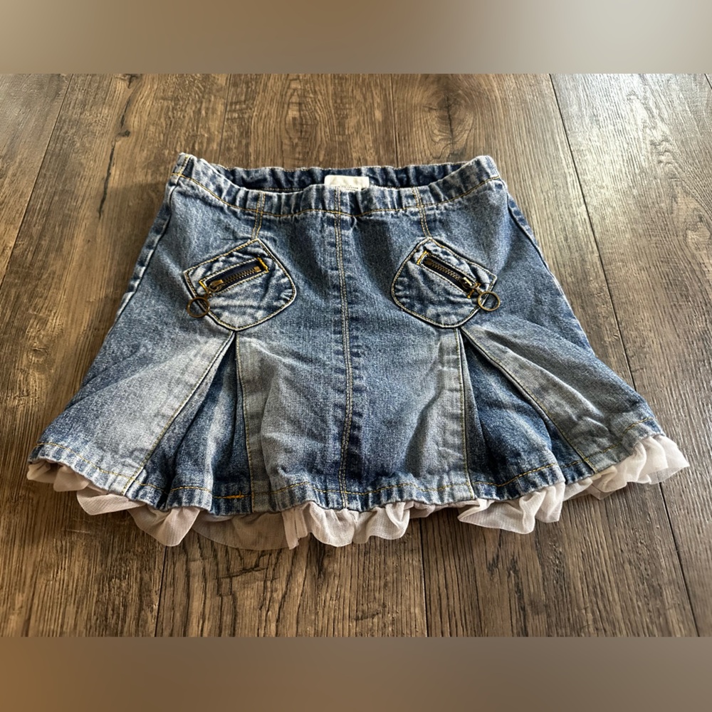 Vtg Cherokee Blue Denim Skirt
